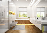 Modern white bathroom