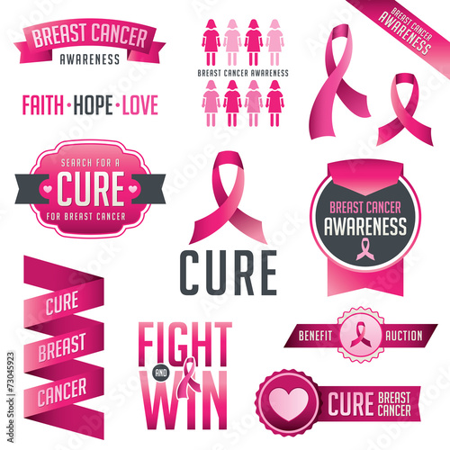 Breast Cancer Awareness Design Elements poster