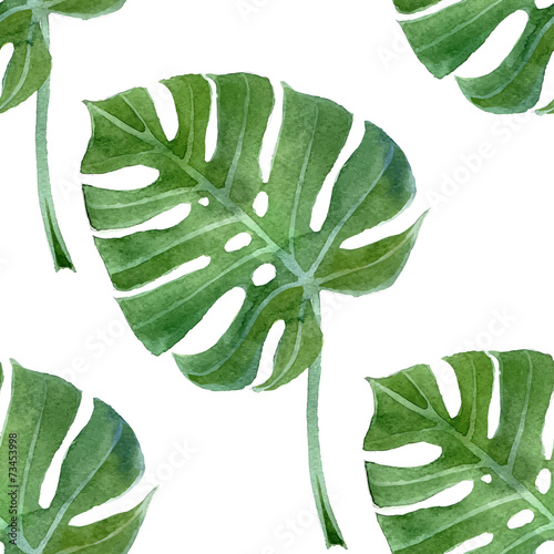akwarela-monstera-lisc-bez-szwu