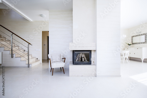  The fireplace in the open space
