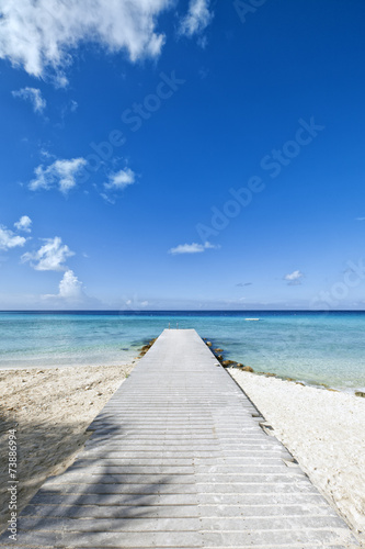 Jetty at Caribbean Sea beach