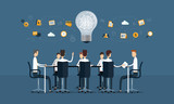 vector business  teamwork   meeting and  brainstorm poster