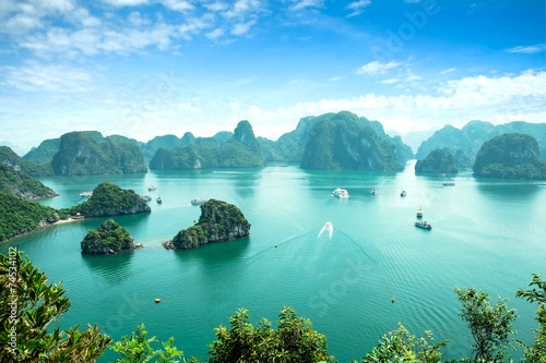 Halong Bay in Vietnam. Unesco World Heritage Site. Poster