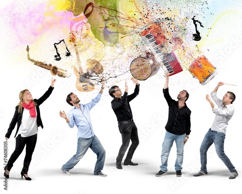The instruments of the musicians