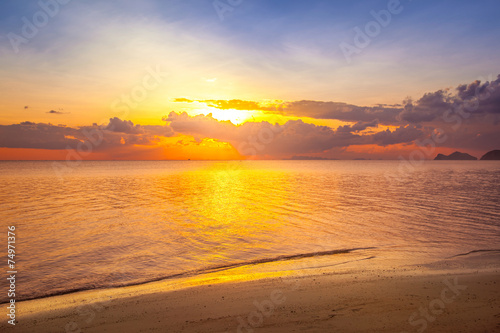 beautiful sunset on the beach