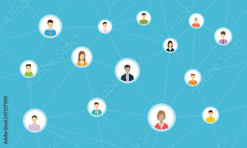 social network connection for online business poster