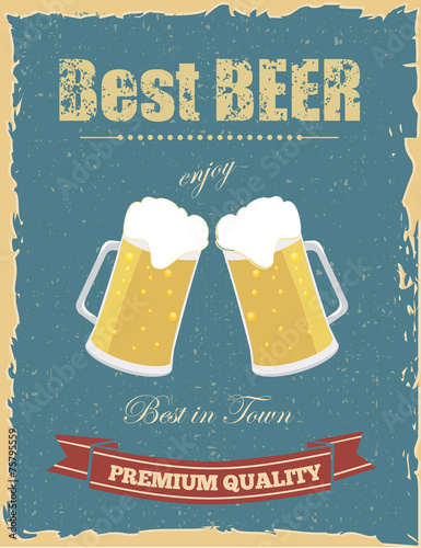 Fototapeta Vintage beer poster