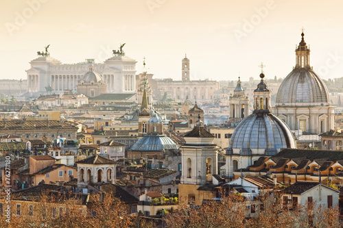 Poster Panorama of old town in Rome, Italy