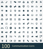 100 communication icons poster