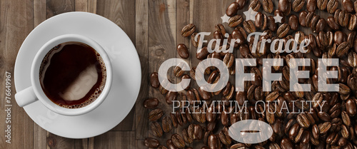  Tasse mit Fair Trade Kaffee von oben