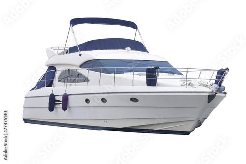 boat isolated on white background poster
