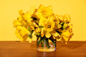 Obraz na płótnie narcyz pąk bukiet kwiat żółty