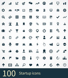 100 startup icons set poster
