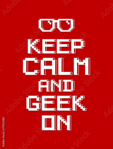 Fototapeta keep calm geek red pixel