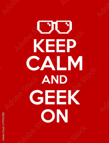 Fototapeta keep calm geek red