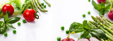 Fresh vegetables on the white wooden table poster