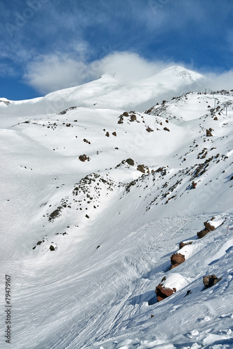 Lacobel Mountain Baksan valley, Elbrus and Cheget, Russia.