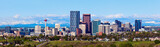 Panorama of Calgary and Rocky Mountains poster