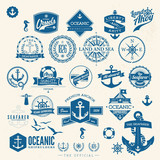Set Of Vintage Retro Nautical Badges And Labels poster