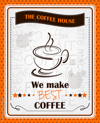  Vintage coffee menu poster vector design