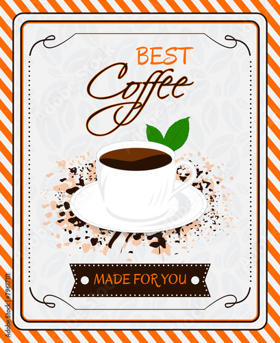 Fototapeta Vintage coffee menu poster vector design