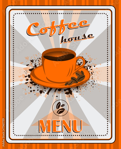  Vintage coffee menu poster vector design