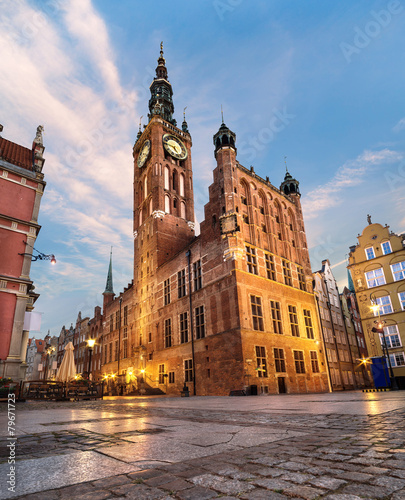 Fototapeta Old Town Hall in Gdansk, Poland