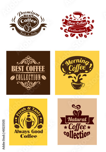 Fototapeta Best coffee logos and banners