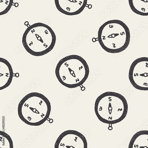 Vector: Compass doodle drawing seamless pattern background