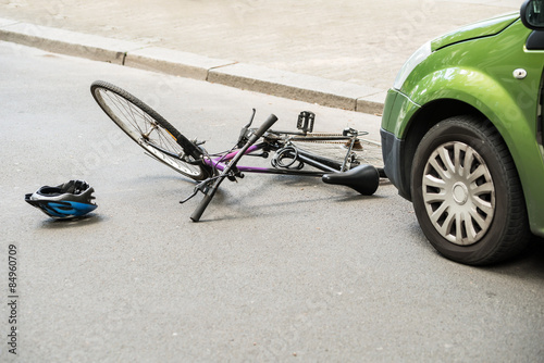 Bicycle After Accident On The Street © Andrey Popov