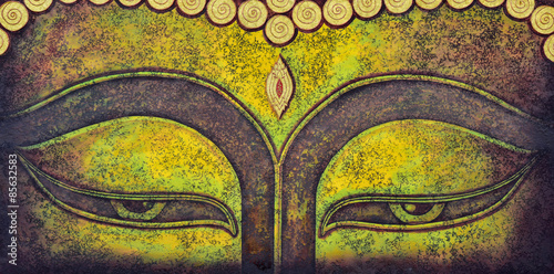 Poster Buddha-Gesicht Acrylmalerei
