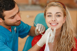 Woman patient at dentist <b>dental clinic</b> teeth care - 160_F_86084911_8YDm7itL8OqX97URzQ2zVrrVjw7spPso