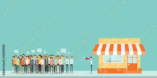 people business announce and marketing for business crowd