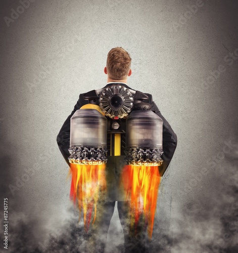 Businessman turbo fly