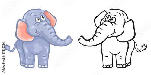 "Coloring book elephant." Stock image and royalty-free vector files on