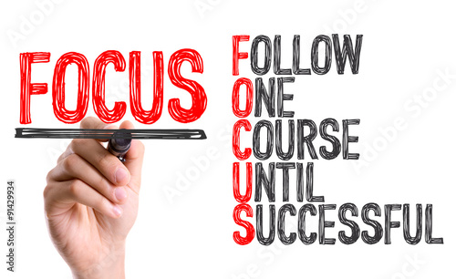 Hand with marker writing: Focus Acronym