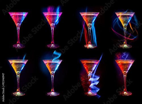  modern cocktails in glasses