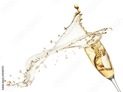 Zdjęcia champagne splash from glass isolated on the white background