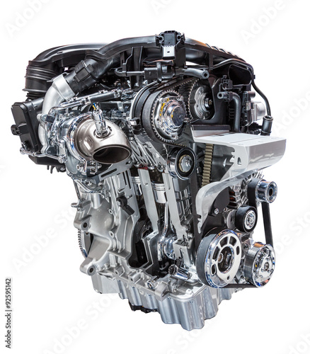 Car engine isolated on white