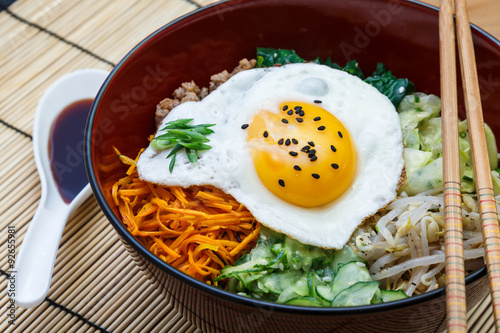 Plakát, Obraz Bibimbap, korejština parabolu detailní