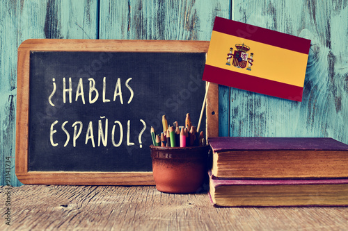 question hablas espanol? do you speak Spanish? poster