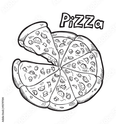 Znalezione obrazy dla zapytania pizza hawajska rysunek