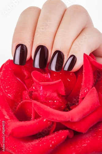 Zdjęcia Dark red nail polish.