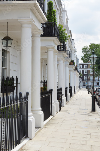 Poster Row of beautiful white edwardian houses in Kensington, London