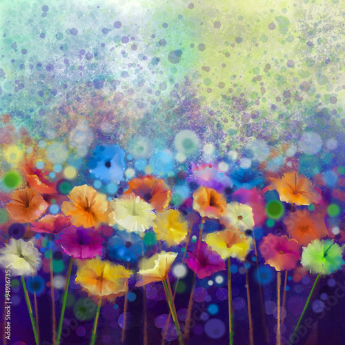 Zdjęcia Abstract floral watercolor painting