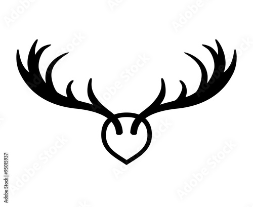  Horns sign for badge, label, logo design
