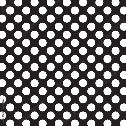  Polka dots background with White dots and Black background