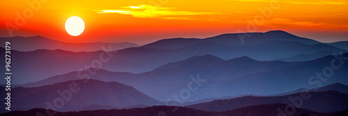 Smoky mountain sunset