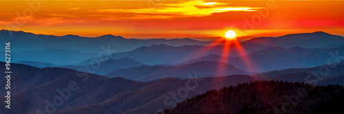 Poster Smoky mountain sunset