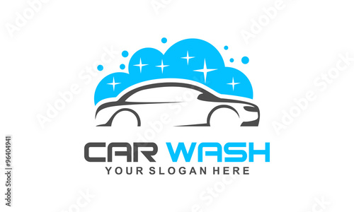car wash logo, modern car wash and professional automotive vector logo design